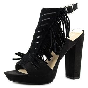 Bar III Womens Nero Leather Open Toe SlingBack